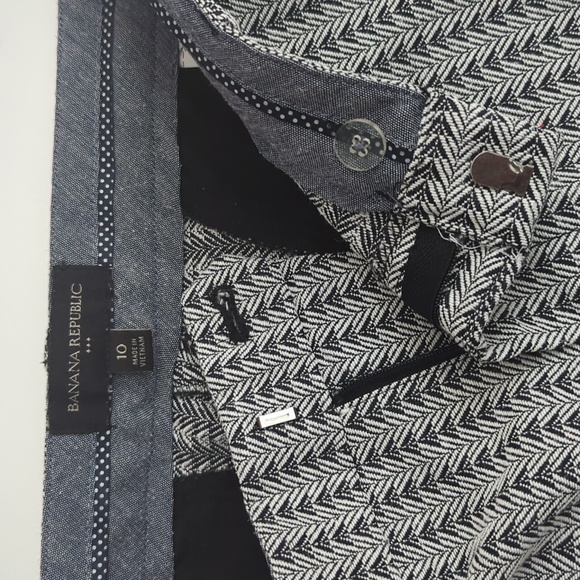 Banana Republic Tailored Shorts Black White 5" size 10 - Picture 2 of 7